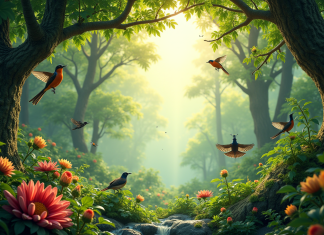 Impact de la biodiversité : quel facteur prédomine ? Forêt luxuriante avec faune et flore biodiversité