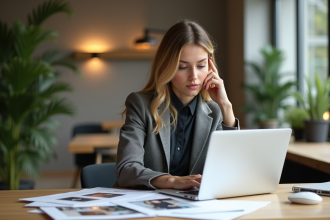 Femme professionnelle en réunion de branding