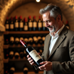 Découvrez la liste des grands vins de Bourgogne incontournables Homme d'âge moyen examinant une bouteille de vin de Bourgogne