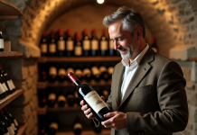 Découvrez la liste des grands vins de Bourgogne incontournables Homme d'âge moyen examinant une bouteille de vin de Bourgogne