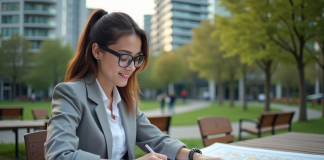 Zones d’urbanisme : comprendre les différentes zones pour un aménagement réussi Jeune urbaniste examine une carte dans un parc urbain